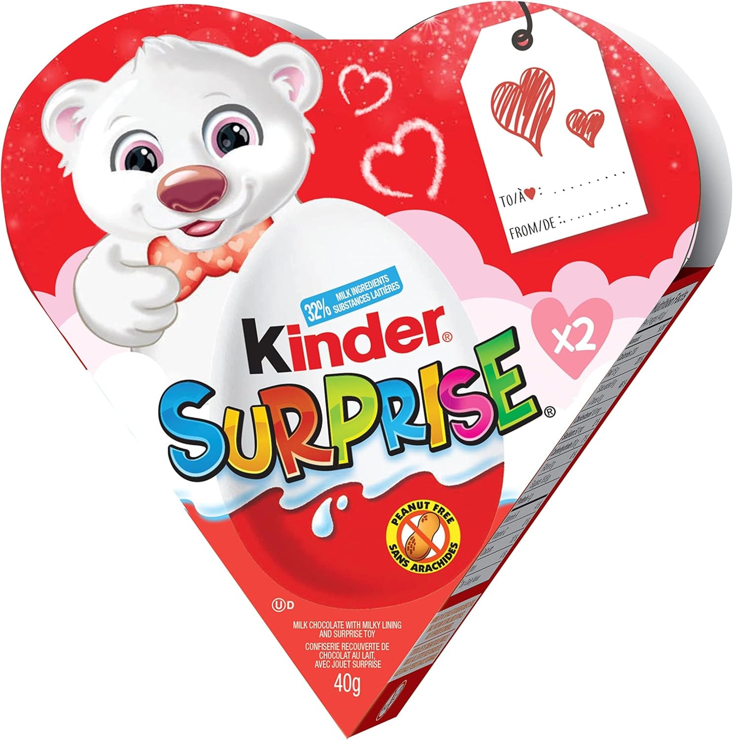 KINDER SURPRISE Milk Chocolate Eggs with Surprise Toys, Valentine's Day Gift, 2 pack