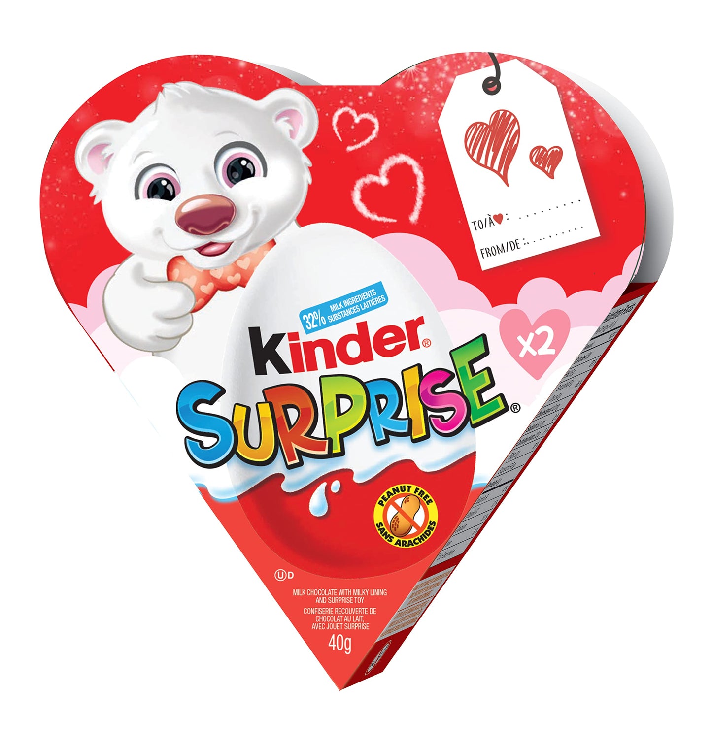 KINDER SURPRISE Milk Chocolate Eggs with Surprise Toys, Valentine's Day Gift, 2 pack
