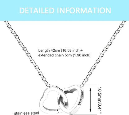 Here’s a revised version:  "Personalized Custom Engraved Interlocking Heart Necklace Featuring Two Names – Double Love Pendant Choker for Collarbone"
