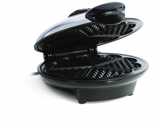 "Euro Cuisine WM520 Heart-Shaped Waffle Maker – Eco-Friendly, PTFE and PFOA-Free Non-Stick Plates – Ideal for Valentine’s Day and Special Occasions, 8-Inch Size"