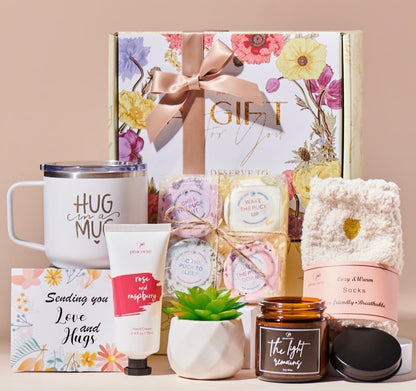 "Care Package for Women: Spa Gift Basket – Thoughtful Self-Care Set for Best Friends, Moms, and Wives – Feel Better Gifts for Encouragement, Stress Relief, and Get Well Soon – Perfect Holiday Gift"