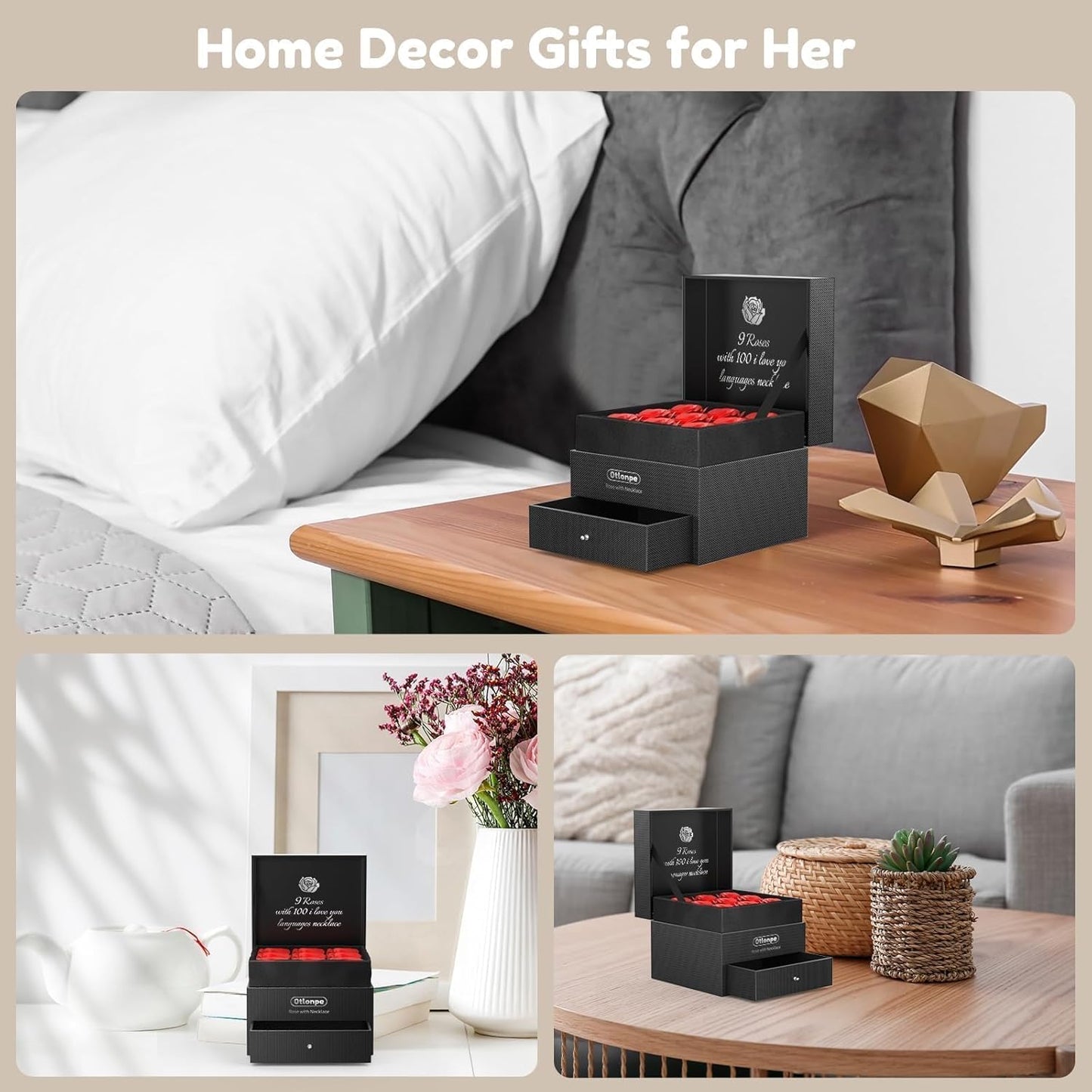 Otlonpe Rose Flower Birthday Gifts for Women, Valentines Day Gifts