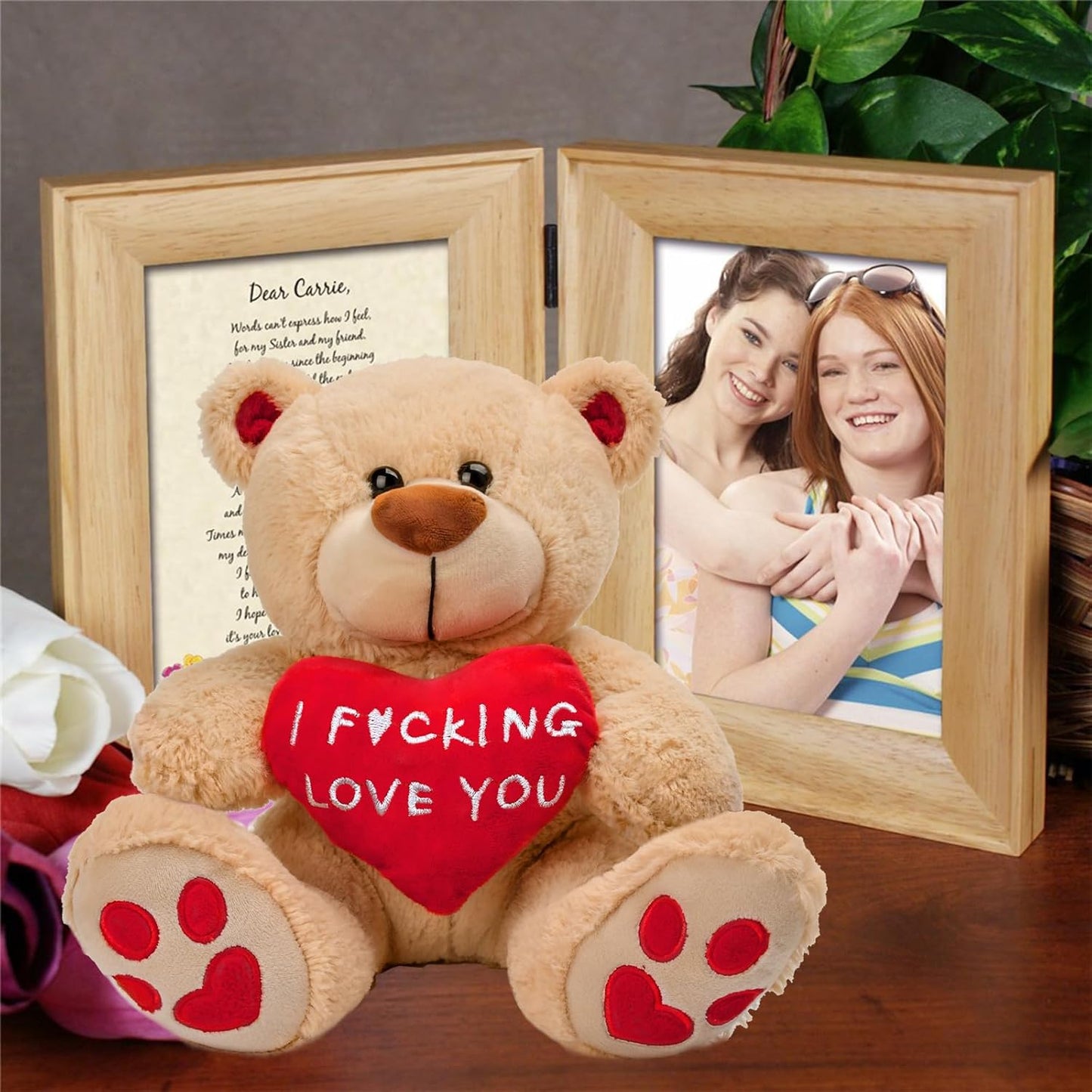 Valentines Day Gift for Her, 10 inch Teddy Bear Gifts for Girlfriend Women, Plush Toy Light Brown