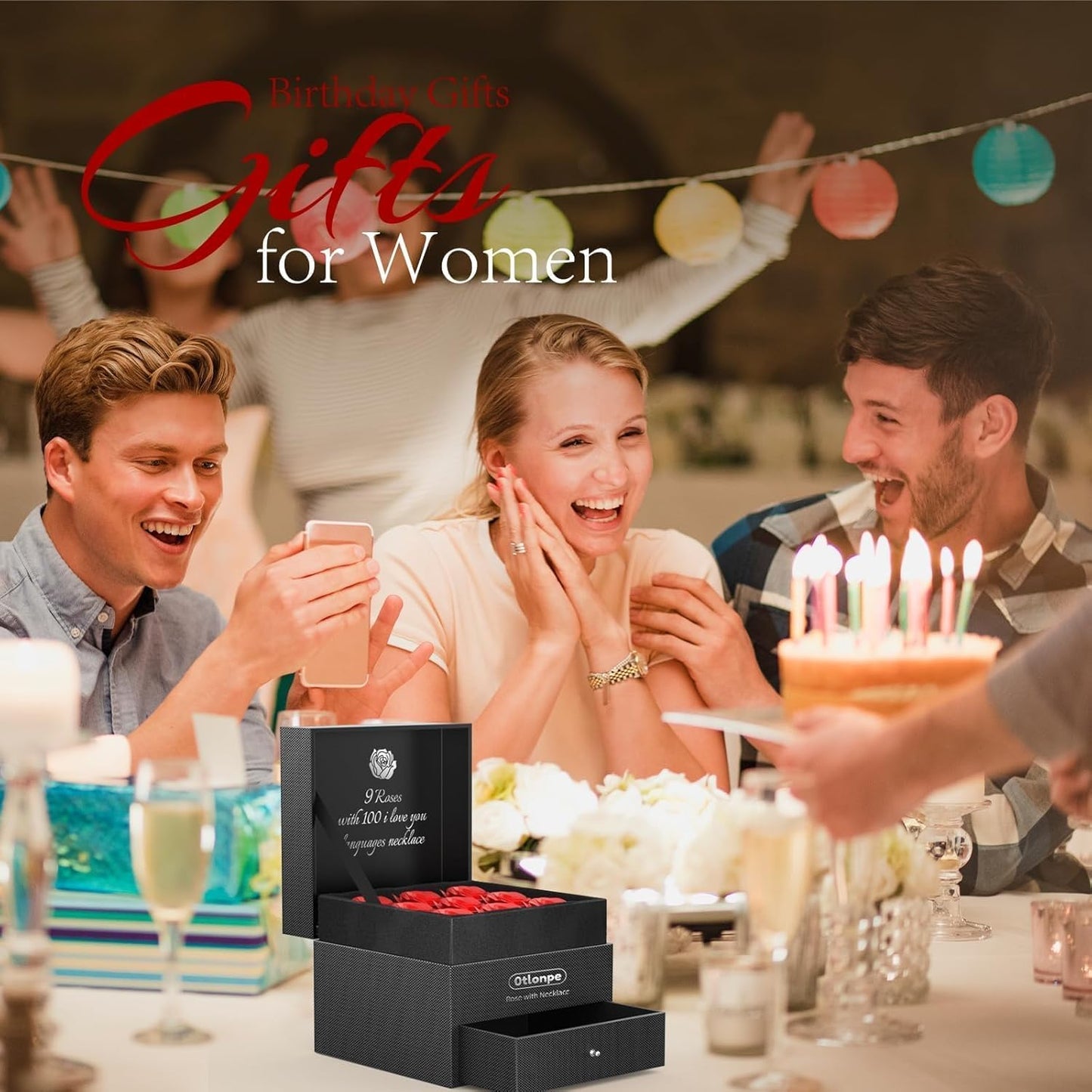 Otlonpe Rose Flower Birthday Gifts for Women, Valentines Day Gifts