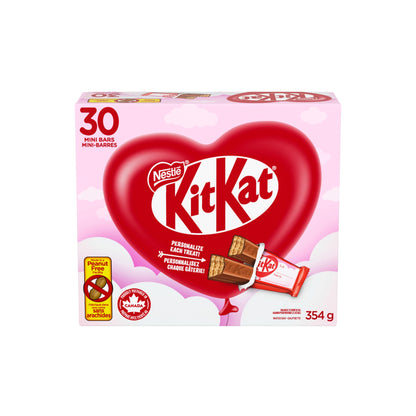KIT KAT Valentine Minis, Crispy Wafers Enrobed In Smooth Milk Chocolate, Individually Wrapped With Room For Personal Message, Perfect Valentine Treat, Peanut-free