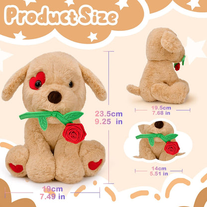 Valentines Day Gift for Her Plush Toy Light Brown 9.25 Inches