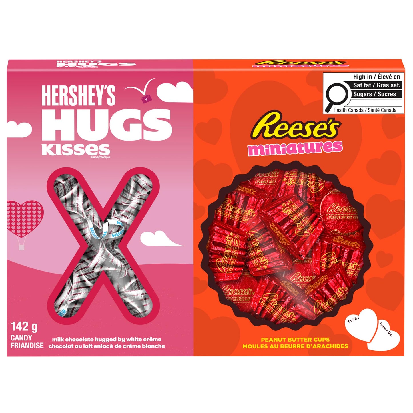 HERSHEY'S HUGS KISSES and REESE'S XO Gift Box, Valentines Candy, Chocolate Candy Gift