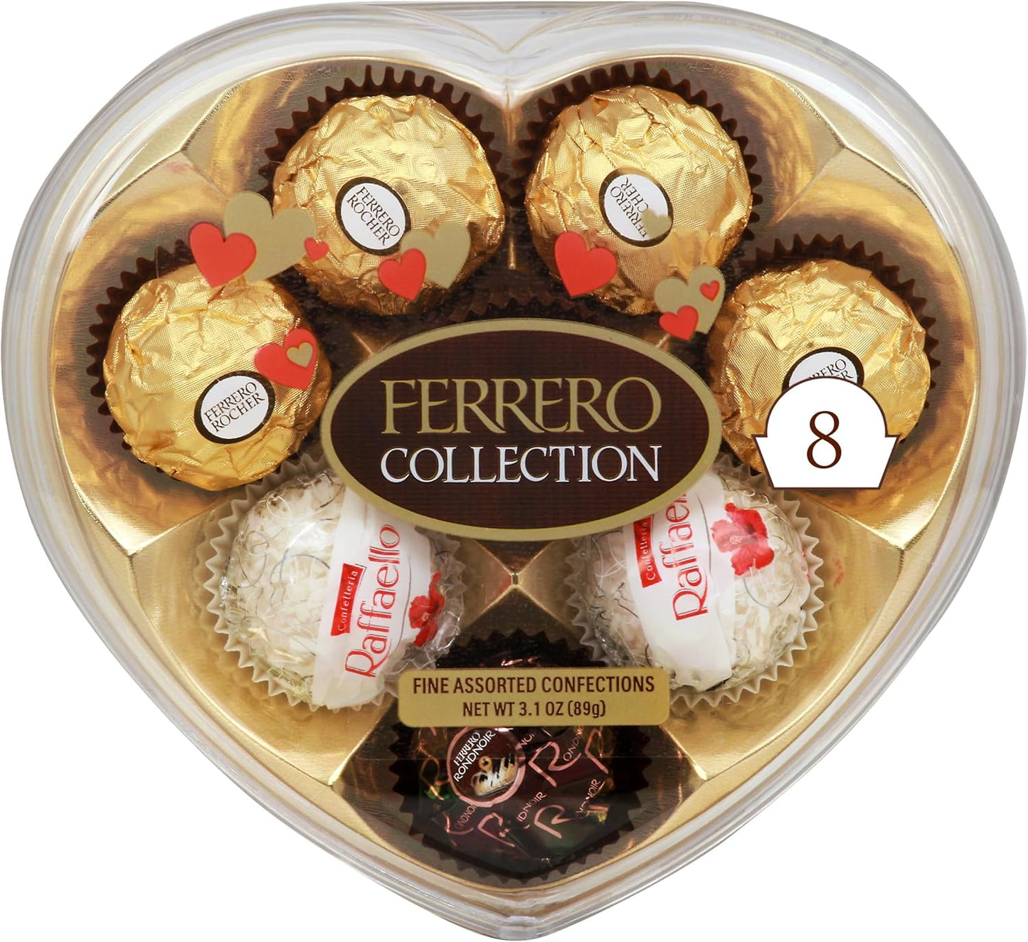 FERRERO COLLECTION Fine Assorted Chocolate and Coconut Confections, Heart Shaped Valentines Chocolate Gift Box