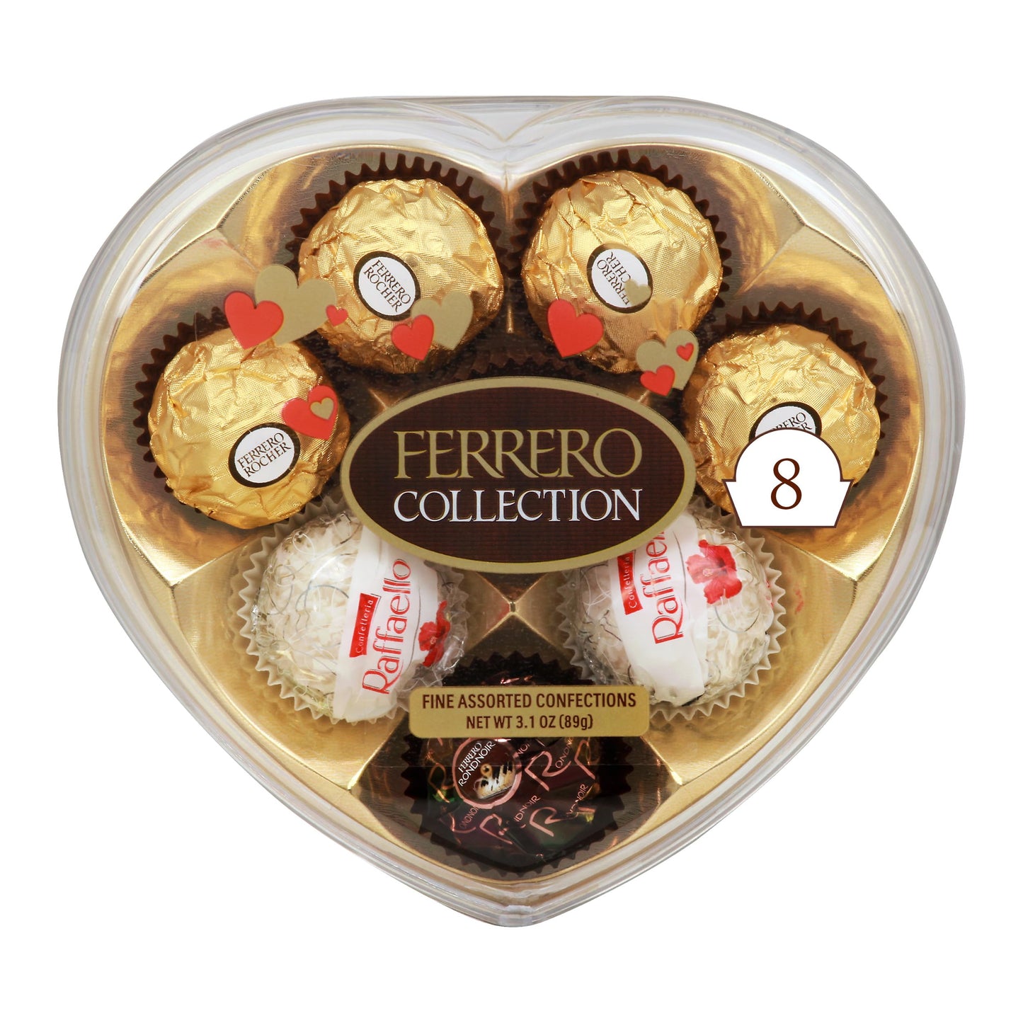 FERRERO COLLECTION Fine Assorted Chocolate and Coconut Confections, Heart Shaped Valentines Chocolate Gift Box