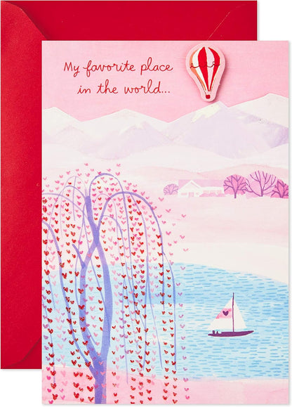 Hallmark Paper Wonder Valentines Day Pop Up Card for Significant Other (Hot Air Balloon Valentine)