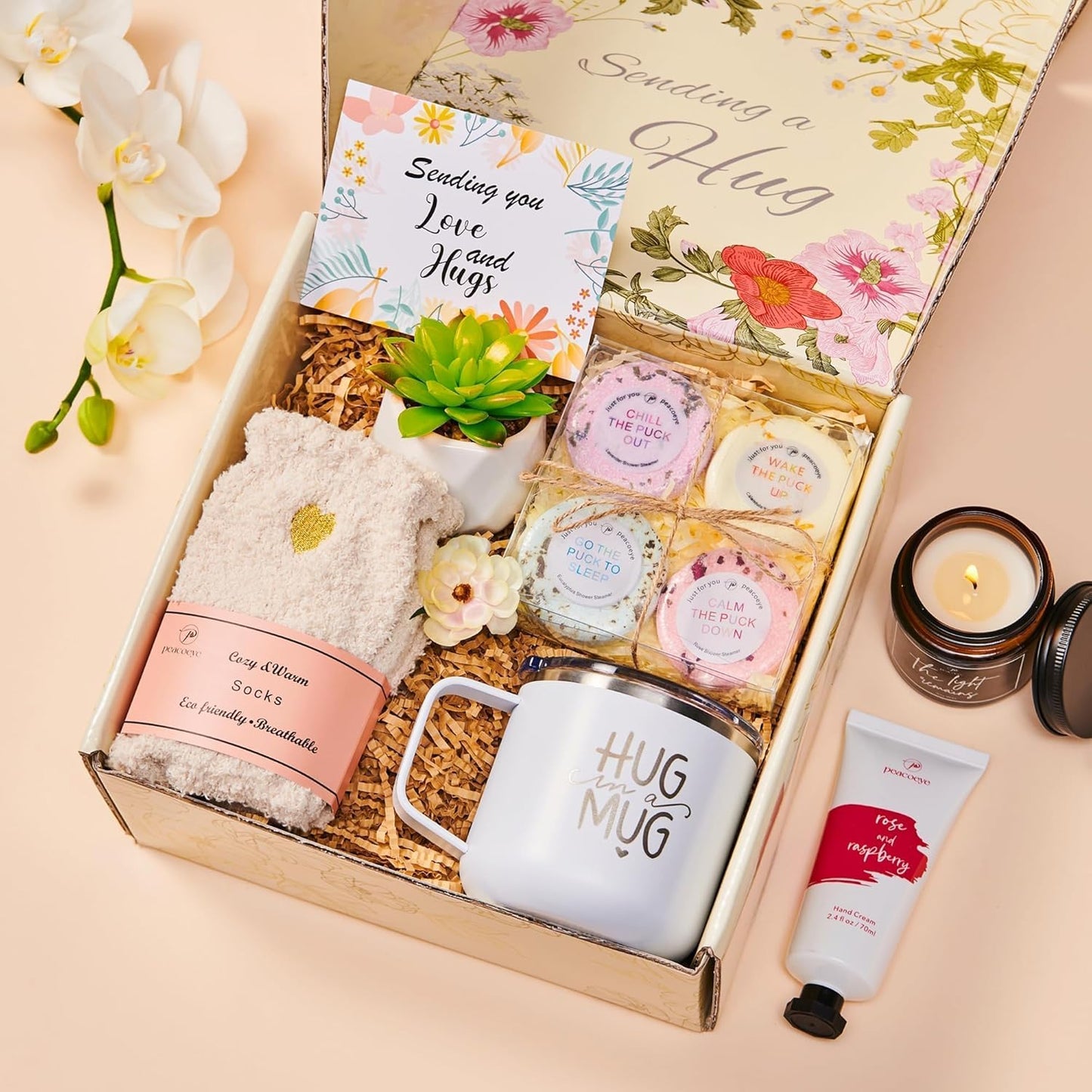 "Care Package for Women: Spa Gift Basket – Thoughtful Self-Care Set for Best Friends, Moms, and Wives – Feel Better Gifts for Encouragement, Stress Relief, and Get Well Soon – Perfect Holiday Gift"