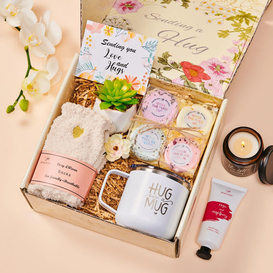 "Care Package for Women: Spa Gift Basket – Thoughtful Self-Care Set for Best Friends, Moms, and Wives – Feel Better Gifts for Encouragement, Stress Relief, and Get Well Soon – Perfect Holiday Gift"