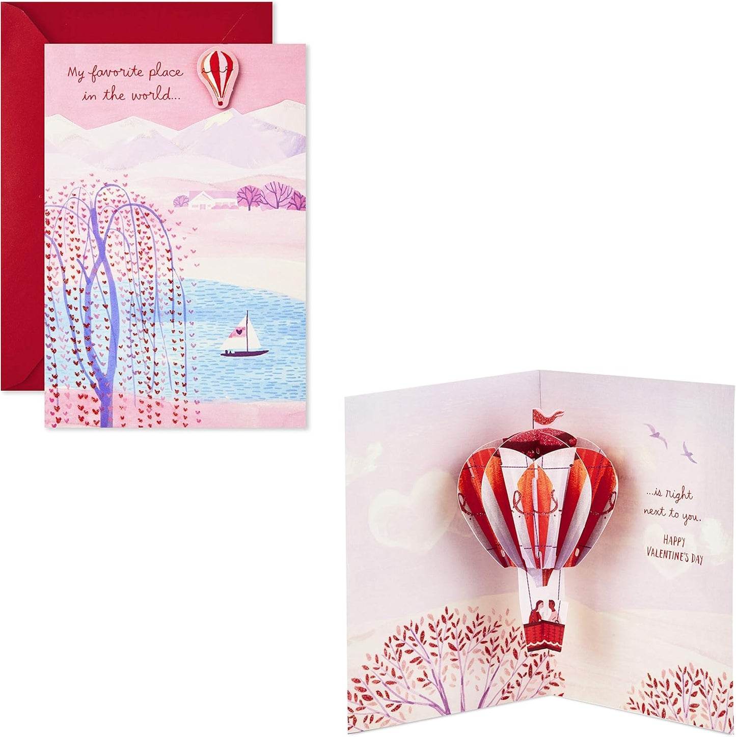 Hallmark Paper Wonder Valentines Day Pop Up Card for Significant Other (Hot Air Balloon Valentine)