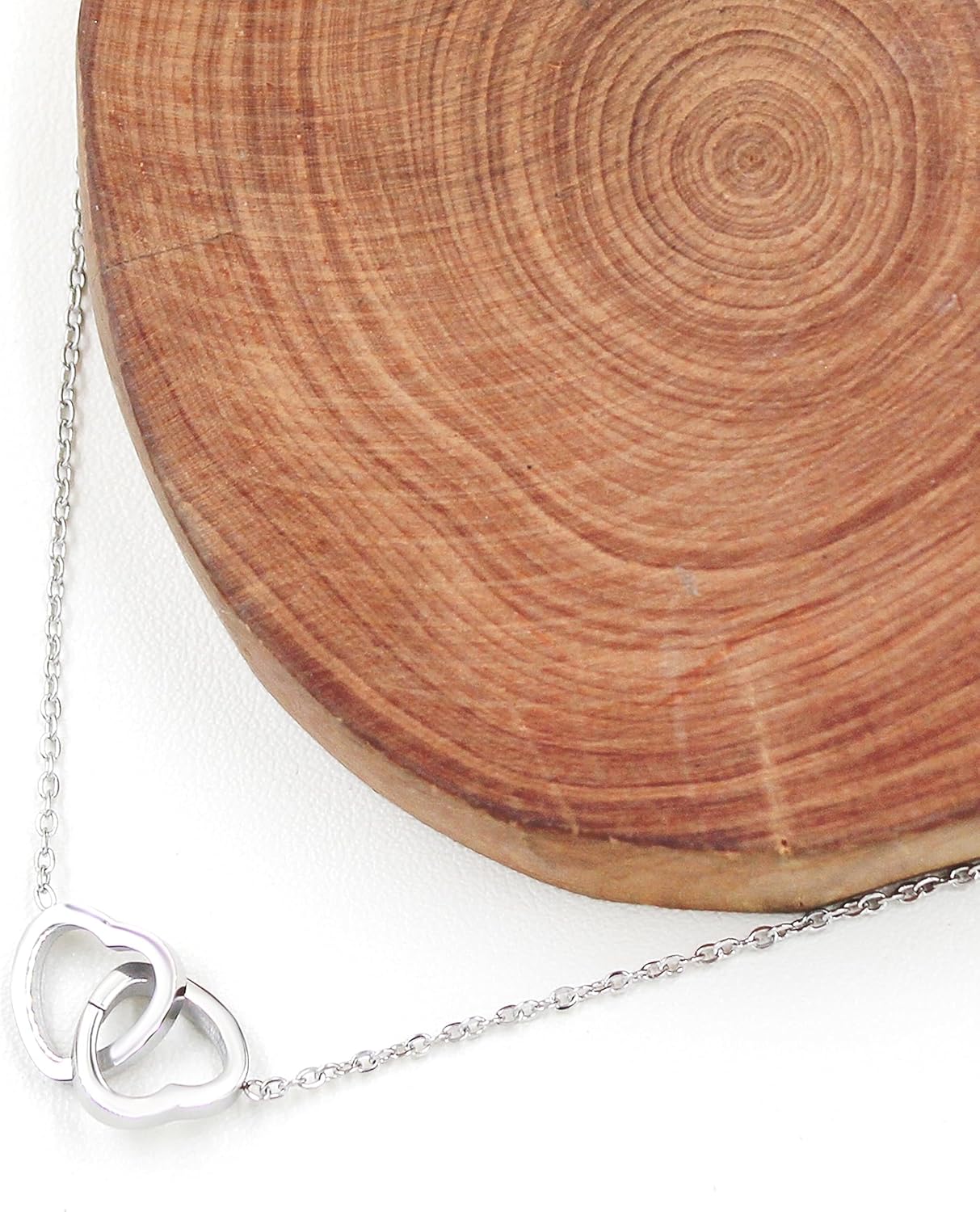 Here’s a revised version:  "Personalized Custom Engraved Interlocking Heart Necklace Featuring Two Names – Double Love Pendant Choker for Collarbone"