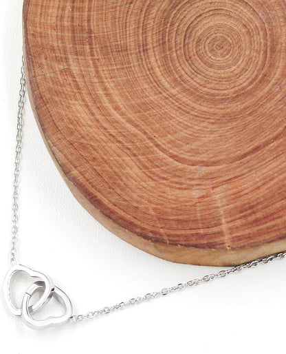 Here’s a revised version:  "Personalized Custom Engraved Interlocking Heart Necklace Featuring Two Names – Double Love Pendant Choker for Collarbone"