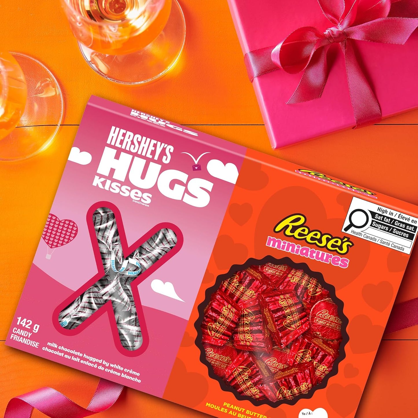 HERSHEY'S HUGS KISSES and REESE'S XO Gift Box, Valentines Candy, Chocolate Candy Gift