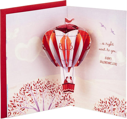 Hallmark Paper Wonder Valentines Day Pop Up Card for Significant Other (Hot Air Balloon Valentine)