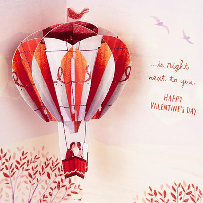 Hallmark Paper Wonder Valentines Day Pop Up Card for Significant Other (Hot Air Balloon Valentine)